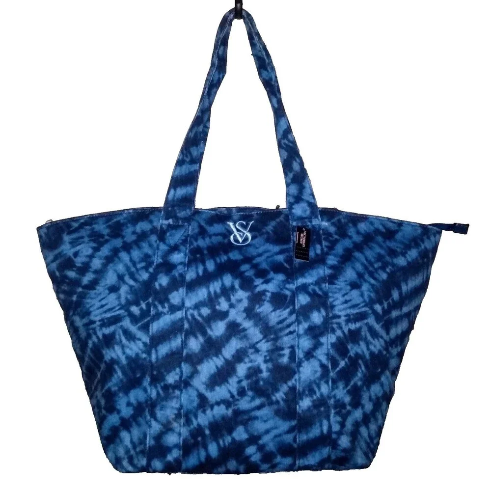Victoria’s Secret XL Weekender Tote –Blue/Navy Tie-Dye Logo, Limited Edition NWT